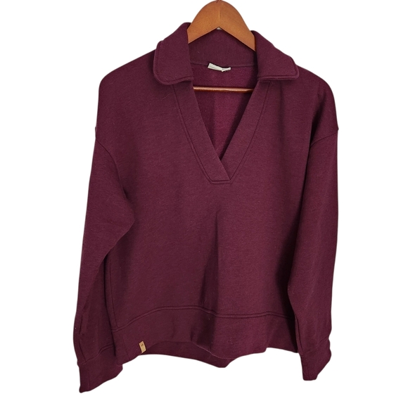 TENTREE Treefleece Grove pullover Sweatshirt color burgundy small - Picture 9 of 14